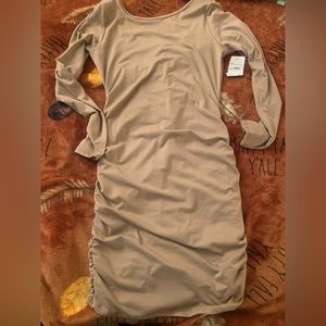 Sexy suede body con, long sleeve dress